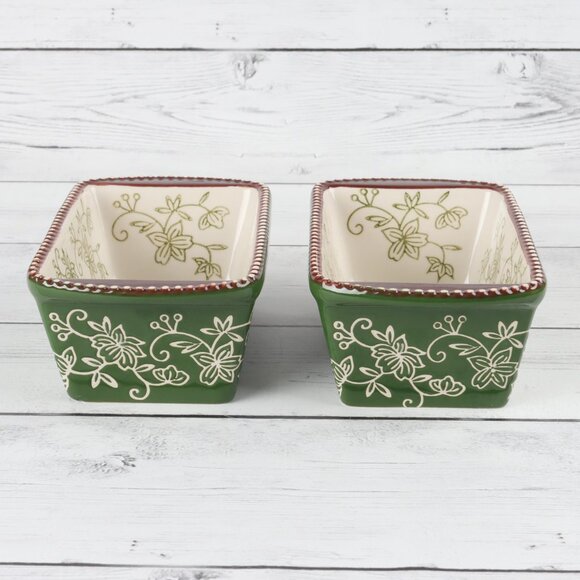 Temp-Tations Floral Lace 12 oz Ramekins with Cover & Metal Holder - Set of Two - Picture 5 of 13